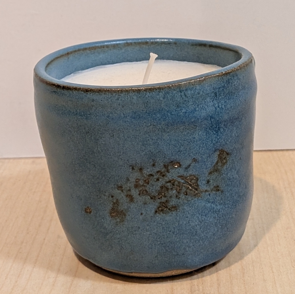 Hand Poured Candle In Handmade Pottery